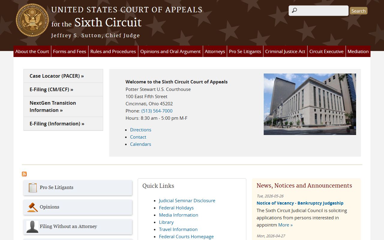 Hamilton County public records U.S. Court of Appeals Sixth Circuit