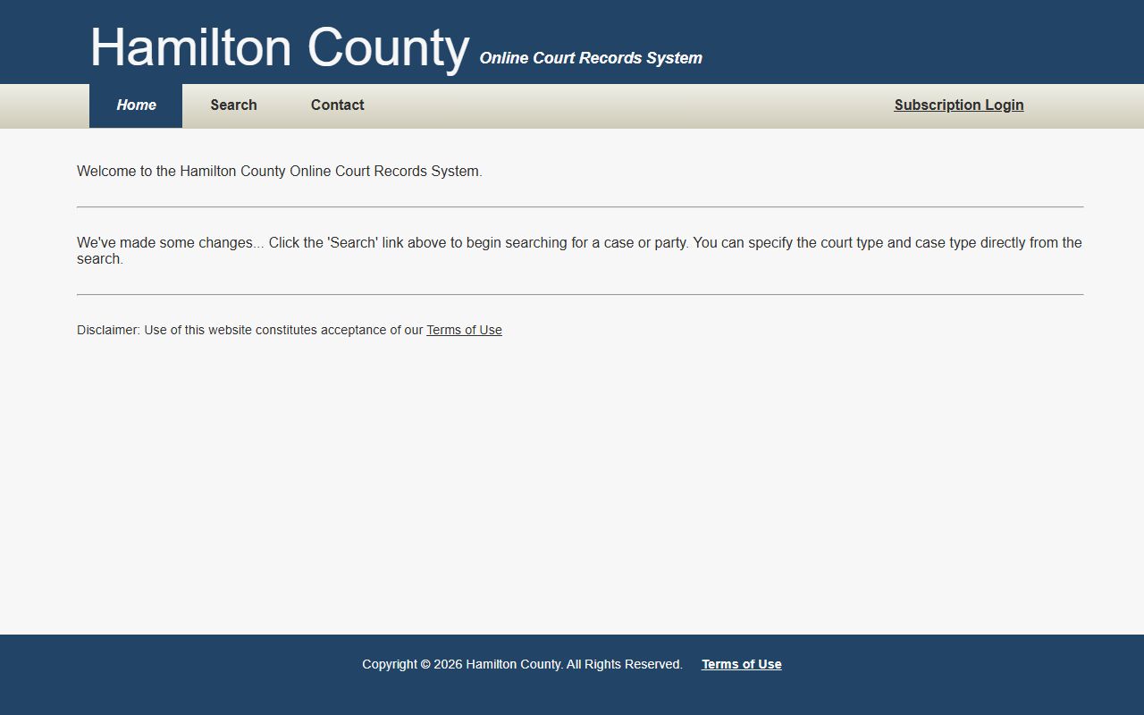 Hamilton County court records online court records system home