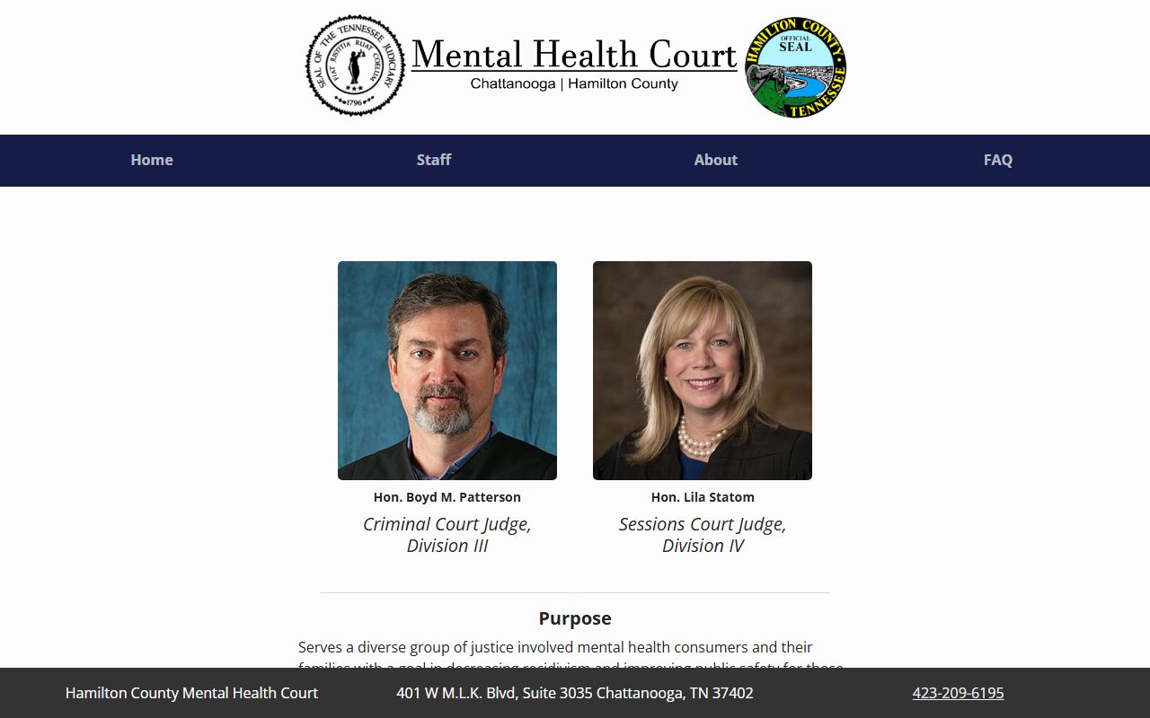 Hamilton County court records Mental Health Court page